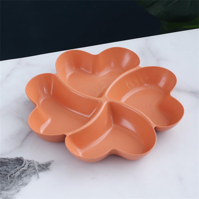 Plat Divisé en 3 Assiettes Rondes Réutilisables pour Adultes 3 Compartiments de Portions Micro-Ondes Sûr PP Vaisselle de Cuisine Style B 1Pcs