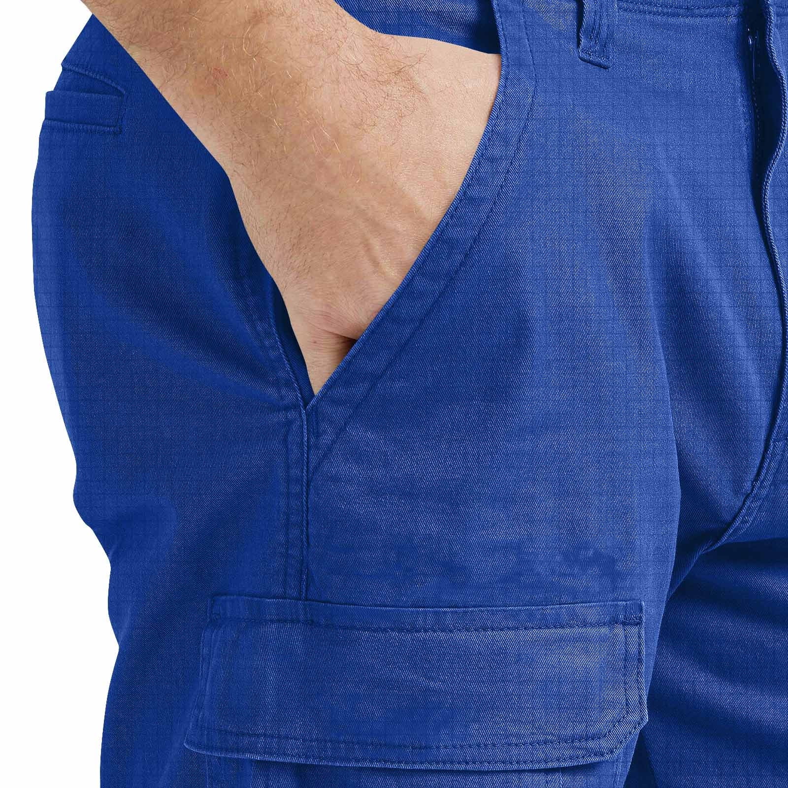IYTR Cargo Shorts for Men Solid Color Lightweight Casual Work Pants Summer Outdoor Hiking Golf Athletic Shorts Multi Pocket (Blue,XXXL)