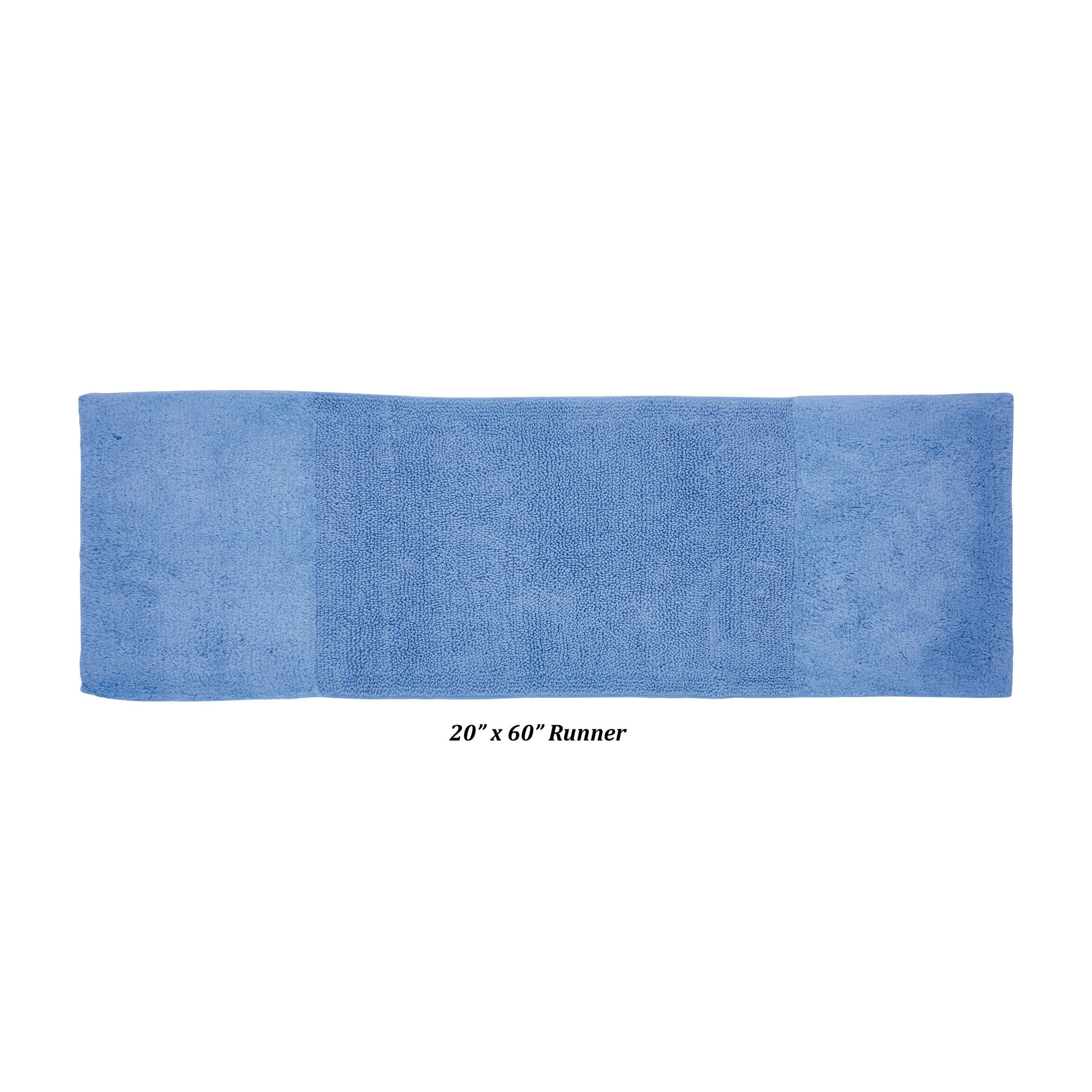 Better Trends 20" x 60" Bathroom Runner Mat 100% Cotton, Extra Soft Tufted Bath Rug, Water Absorbent & Non Slip, Solid Pattern, Dark Blue Granada Collection