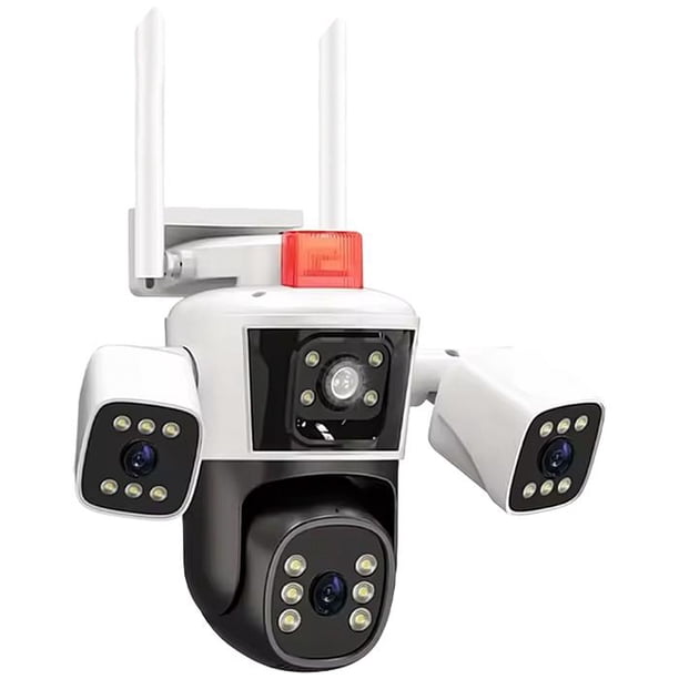 Videocámara IP SentinelCam 1Pza Wi-Fi/RJ45 3x4MP App Móvil 12/15FPS Lente 4mmx3 PTZ Blanco/Negro Plástico.
