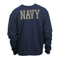 thumbnail image 2 of Soffe US Navy Crew Neck Sweatshirt Reflective Print Emblem USN Pullover, Made in USA, Navy Blue, X-Large, 2 of 2