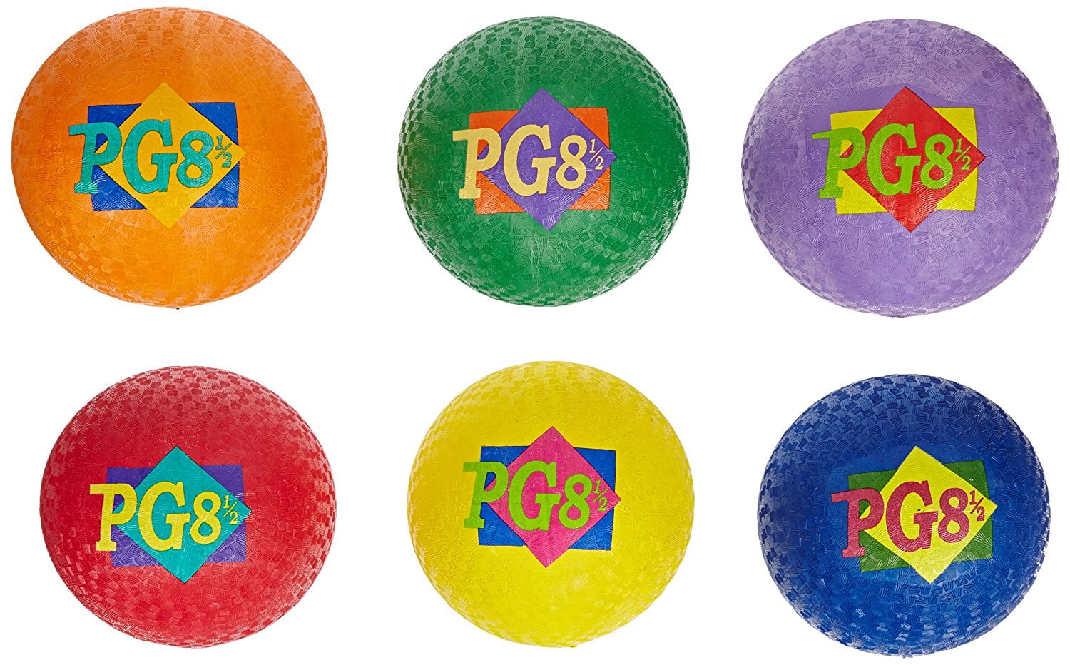Natural Rubber Playground Balls 8 1/2 inches Set of 6 Assorted