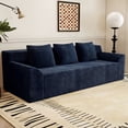 thumbnail image 3 of 71 Inch Corduroy Sofa Like Ergonomic Deep Seat Loveseat for Living Room Bedroom and Conference Room Use 3 Seats, Aged Blue, 3 of 5