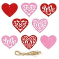 thumbnail image 2 of 8 Pcs Valentine's Day Wooden Heart Ornaments Valentine Tree Decorations Heart Wooden Embellishment Wood Tags Love Heart Hanging Tree Ornament Wedding Crafts Decorations, Red and Pink, 2 of 6