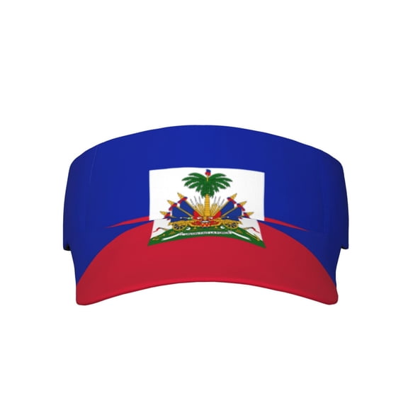 Haiti Flag Visor Hats Adjustable Beach Sun Visors Sports Outdoor Visor For Women Men