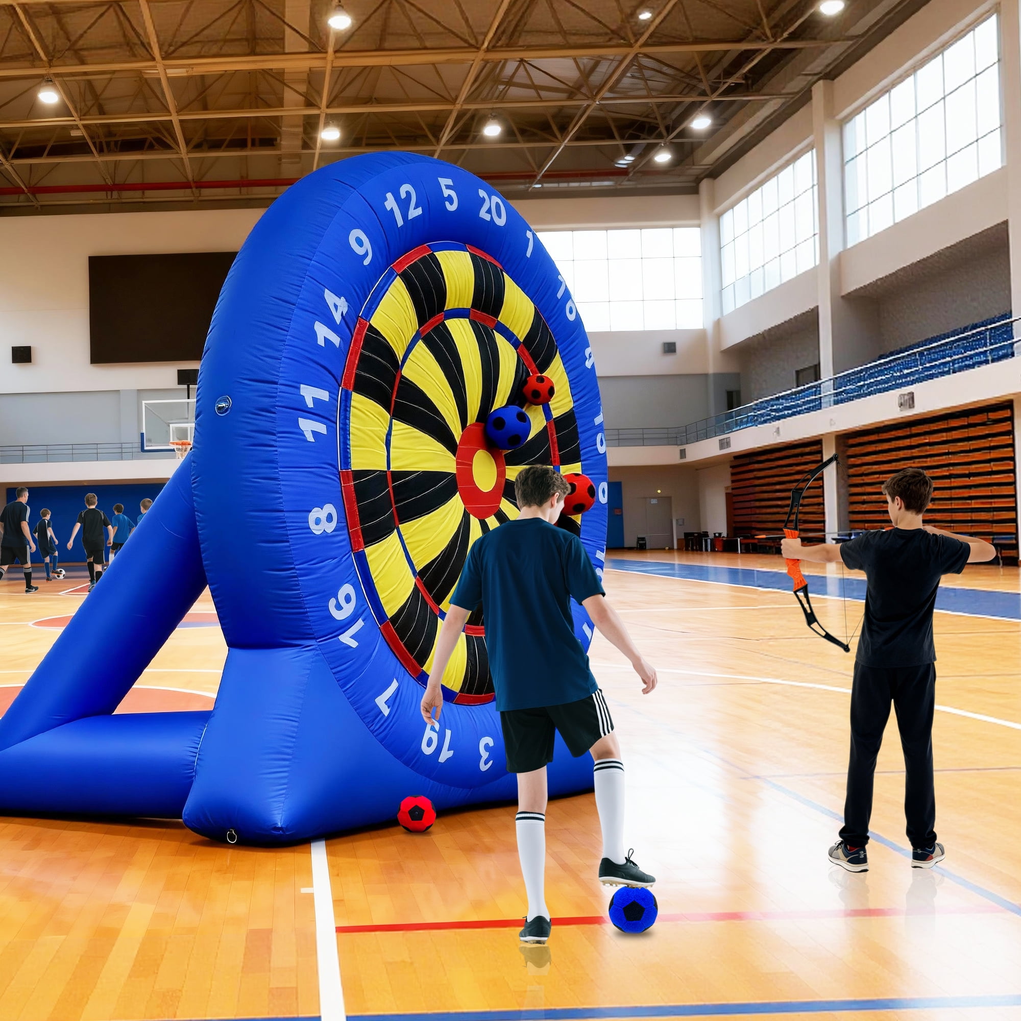 Wellcomer 10FT Inflatable Soccer Dartboard  & Archery Target Game