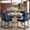 Blue, variant on Chenille Upholstered Dining Chair, Channel Tufted Back, Thick Padded Seat, Black Metal Legs, Modern Kitchen & Dining Chair, Set of 2, Light Gray