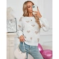 thumbnail image 3 of Women Sweaters Crewneck Cute Heart Valentine's Day Long Sleeve Knitted Sweaters Winter Pullover Sweaters Alsol Lamesa, 3 of 6