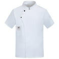 thumbnail image 2 of Unisex Chef Coat Short Sleeve,Chef Coat Men/Women Comfortable Button Closure - Kitchen,Restaurant,Hotel Uniform White 2XL, 2 of 4