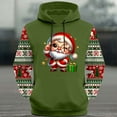 thumbnail image 3 of Mens Ugly Christmas Hoodies Plus Size Santa Claus Long Sleeve Sweatshirt Vacation Xmas Drawstring Pullover, 3 of 4