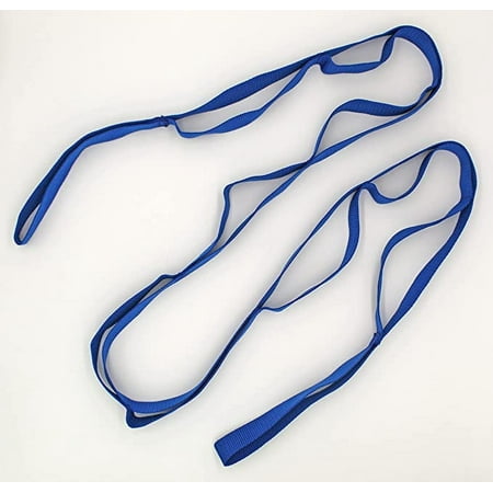 RangeMaster Static Stretch Strap with Exercise Guide│ Versatile Multi-Loop Strap Perfect for Yoga, Pilates, and Physical Therapy │ Portable │ Helps Improve Flexibility (Blue)
