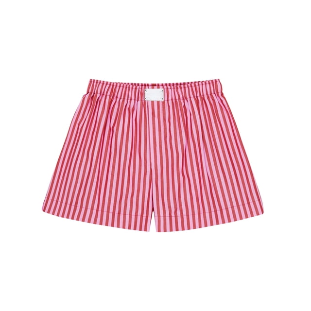 Gupgi Shorts à Rayures pour Femmes Bas de Pyjama Boxeurs Shorts d'Été Détente Amples Shorts de Sommeil
