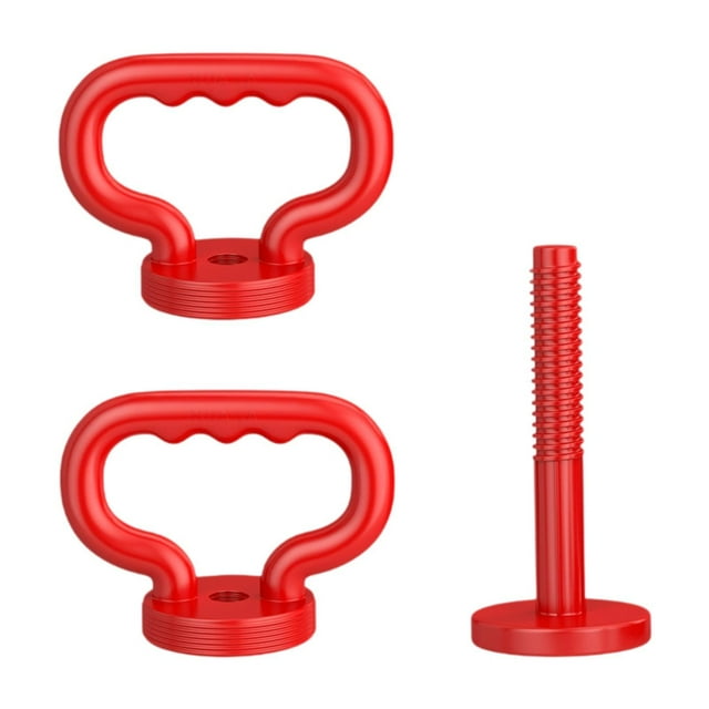 2 asas ajustables para pesas rusas, agarres para pesas rusas, equipo de fitness fácil de transportar Rojo