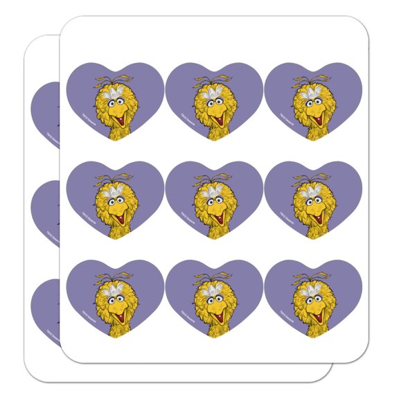 Sesame Street Vintage Big Bird Heart Shaped Planner Calendar Scrapbook Craft Stickers