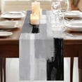 thumbnail image 3 of Table Runners 120 Inches Long Dress Scarves, Black Grey Farmhouse Coffee/Dining/Kitchen Table Runner for Living Room, Abstract Geometric Color Block Oil Painting 13x120 Inch, 3 of 9