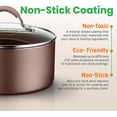 thumbnail image 4 of NutriChef Sets of Pots and Pans 14 Piece, Nonstick, Induction Safe, Kitchen Cooking Set, Stain Resistant & Easy-to-Clean, Durable - Brown, 4 of 7