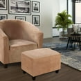 thumbnail image 2 of Topchances Large Size Velvet Ottoman Slipcover, Stretch Rectangle Footstools Covers, Foot Stool Soft Furniture Protector for Living Room, Bedroom, 2 of 7