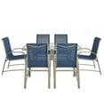 thumbnail image 5 of COSCO Outdoor Living Paloma Steel Patio Dining Chairs, Navy Blue Sling, Sand Steel Frame, 6-Pack, 5 of 11