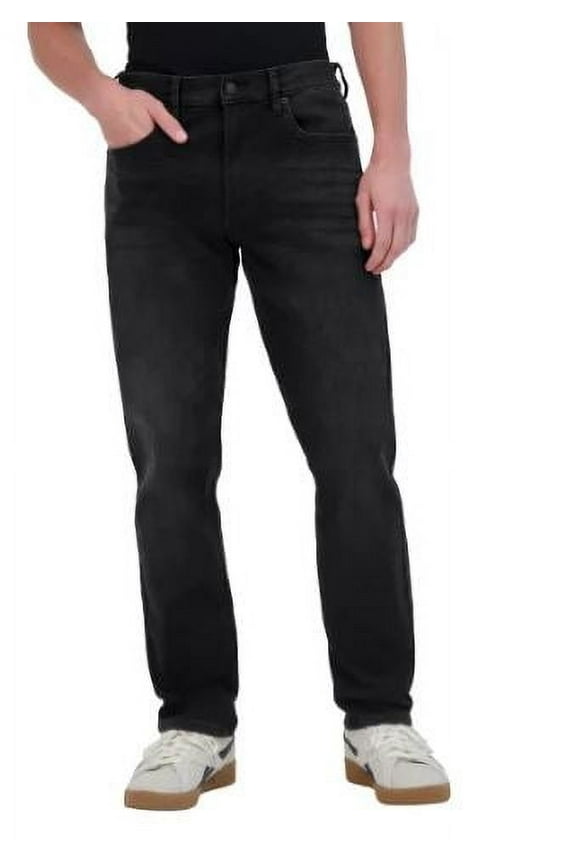Mens Athletic Straight Fit 410 Stretch Jeans , Black 38 x 32