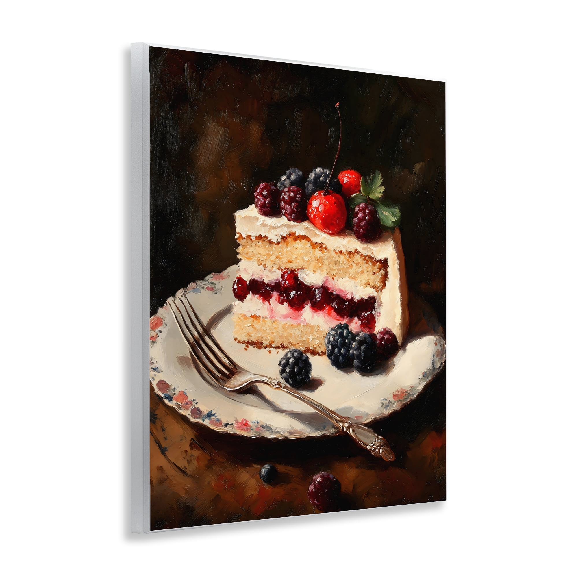 Stupell Industries Berry Topped Cake Slice Wall Plaque Art, design by Franklyn Gregory