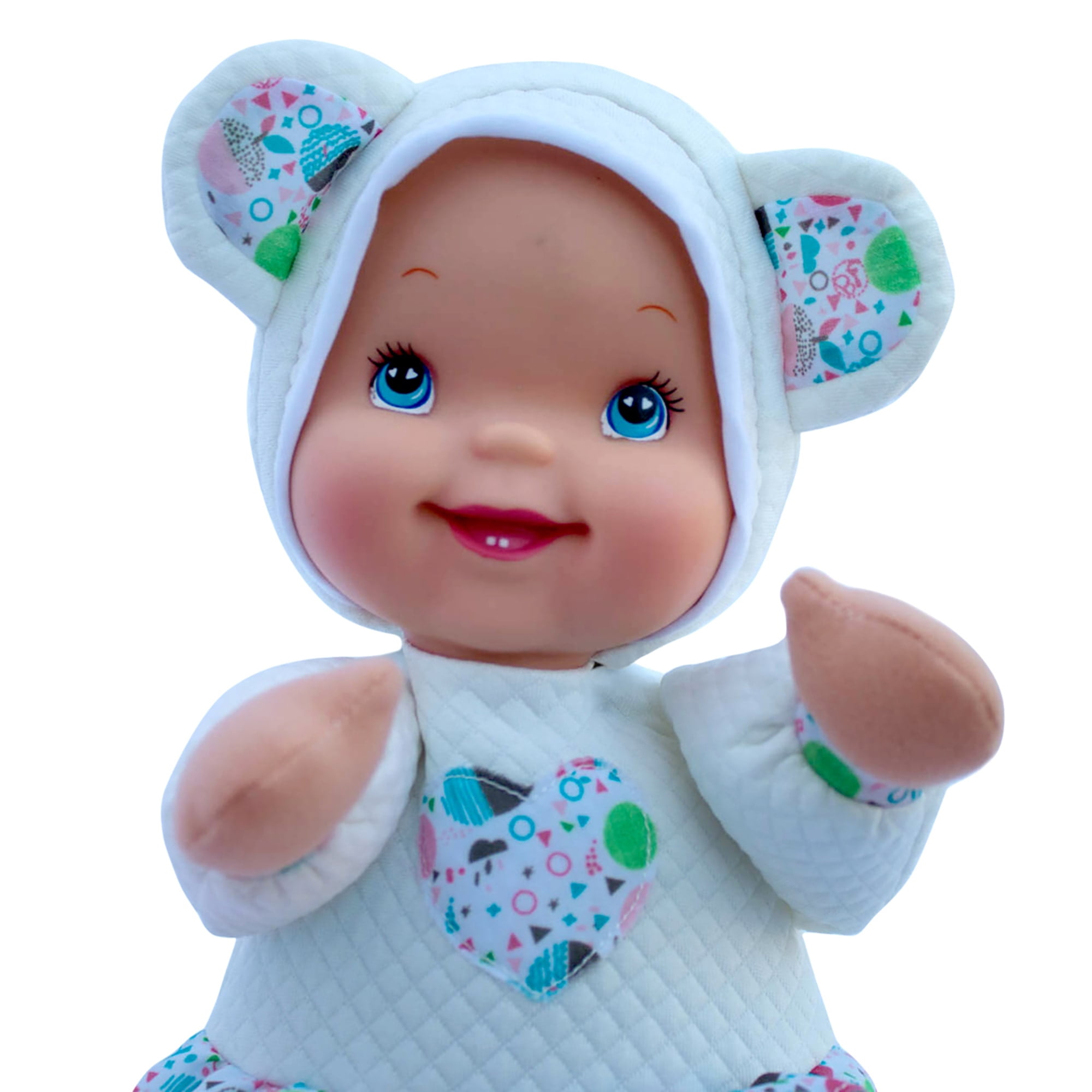 Baby's First: Love Bear Baby Doll - White Quilted Outfit, Interactive Musical Doll, Plays This Little Light of Mine, Soft Toy, Baby-Kids-Toddlers 3mo+