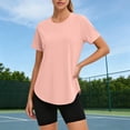 thumbnail image 5 of Snorda Women Quick Dry Workout Top Short Sleeve Athletic Sports Shirt Breathable Going Out Tops for Running Gym Yoga Outdoor Travel Basic Tee Shirts, 5 of 9