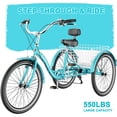 thumbnail image 2 of Ficisog 26" Adult Tricycles 7 Speed 3 Wheel Bike with Low-Step Through Frame/Large Basket Unisex,Cyan, 2 of 10