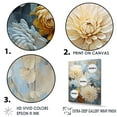 thumbnail image 3 of Designart "Blooming Mums In Blue And Gold Minimalism II" Mums Floater Framed Canvas Prints, 3 of 5