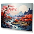 thumbnail image 2 of Designart "Liquid Ink Landscape Of Japanese Mountains" Landscape Mountains Canvas Wall Art, 2 of 7
