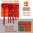 thumbnail image 4 of Resto de cuchara, 2 en 1 utensilios de silicona con almohadilla de goteo para múltiples utensilios de cocina, soporte de cuchara para estufa superior tamaño más grande sin BPA resistente al calor, 4 of 5