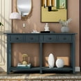 thumbnail image 5 of Brushed Entryway Table Console Table with Drawer and Bottom Shelf Tiffany Blue, 5 of 5