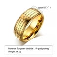 thumbnail image 3 of GKNET Minimalist Tungsten Steel Laser Buddhist Scripture Heart Path Rings Size 6-13, 3 of 9