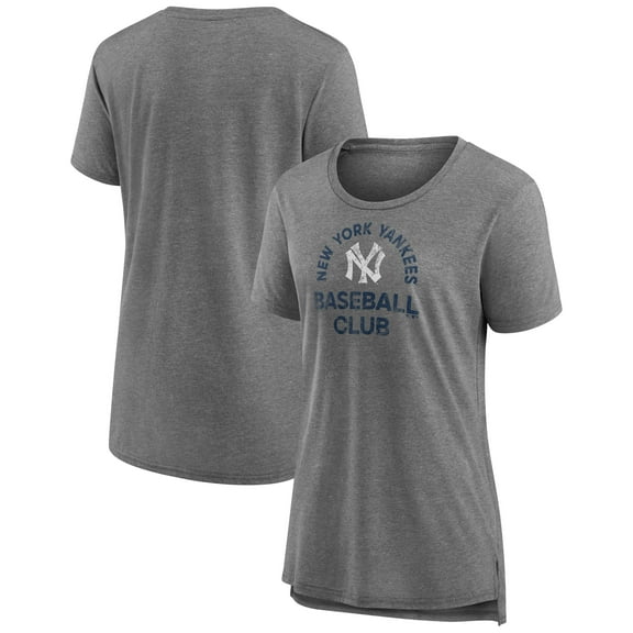 Women's Gray New York Yankees Selected First Tri-Blend T-Shirt