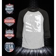 thumbnail image 2 of Shop4Ever Men's Martin Luther King Jr. Flag Raglan Baseball Shirt XX-Large Heather Grey/Black, 2 of 4