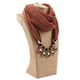 thumbnail image 3 of Bufanda de gasa con perlas de espejo y collar de aleación para mujer, bufanda de primavera, otoño e invierno, 3 of 6