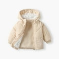thumbnail image 2 of Fesfesfes Kids Hooded Jacket Winter Warm Fleece Lined Outerwear Coats for Boys Girls Childrens Cold Weather Toddler Jacket Windproof Soft Fabric Playwear Outdoor Activities(Beige,6-9 Months), 2 of 8