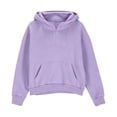 thumbnail image 4 of Fleece Lined Half Zip Hoodie for Girls Ghalytn Quarter Zip Pullover - Kangaroo Pocket Casual Top, Back to School, 4 of 6