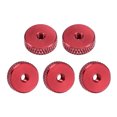 thumbnail image 1 of Unique Bargains Écrou Plat Moleté - M3 x 12mm x 4mm Écrous de Pouce Verrouillage Écrous de Réglage Alliage d'Aluminium Rouge 5 Pcs, 1 of 4