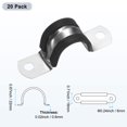 thumbnail image 3 of Uxcell 20 Paquete de Abrazaderas de Cable 0.87" Acero Inoxidable 304 Goma Forma U para Tubo, 3 of 7