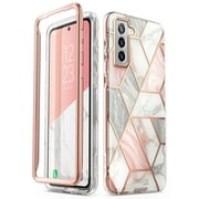 i-Blason Cosmo Series Case for Samsung Galaxy S21 5G (2021 Release), Slim Stylish Protective Bumper Case Without Built-in Screen Protector, Marble, 6.2"