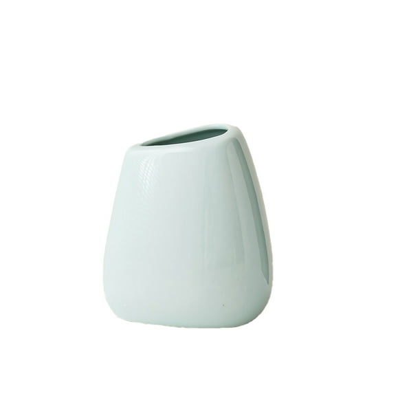 1pcs Ceramic Vase Flower Vase for Home Decor, Modern Decorative Vases for Flowers/Ideal Shelf Decor/Table/Living Room/Office-Trumpet,Green