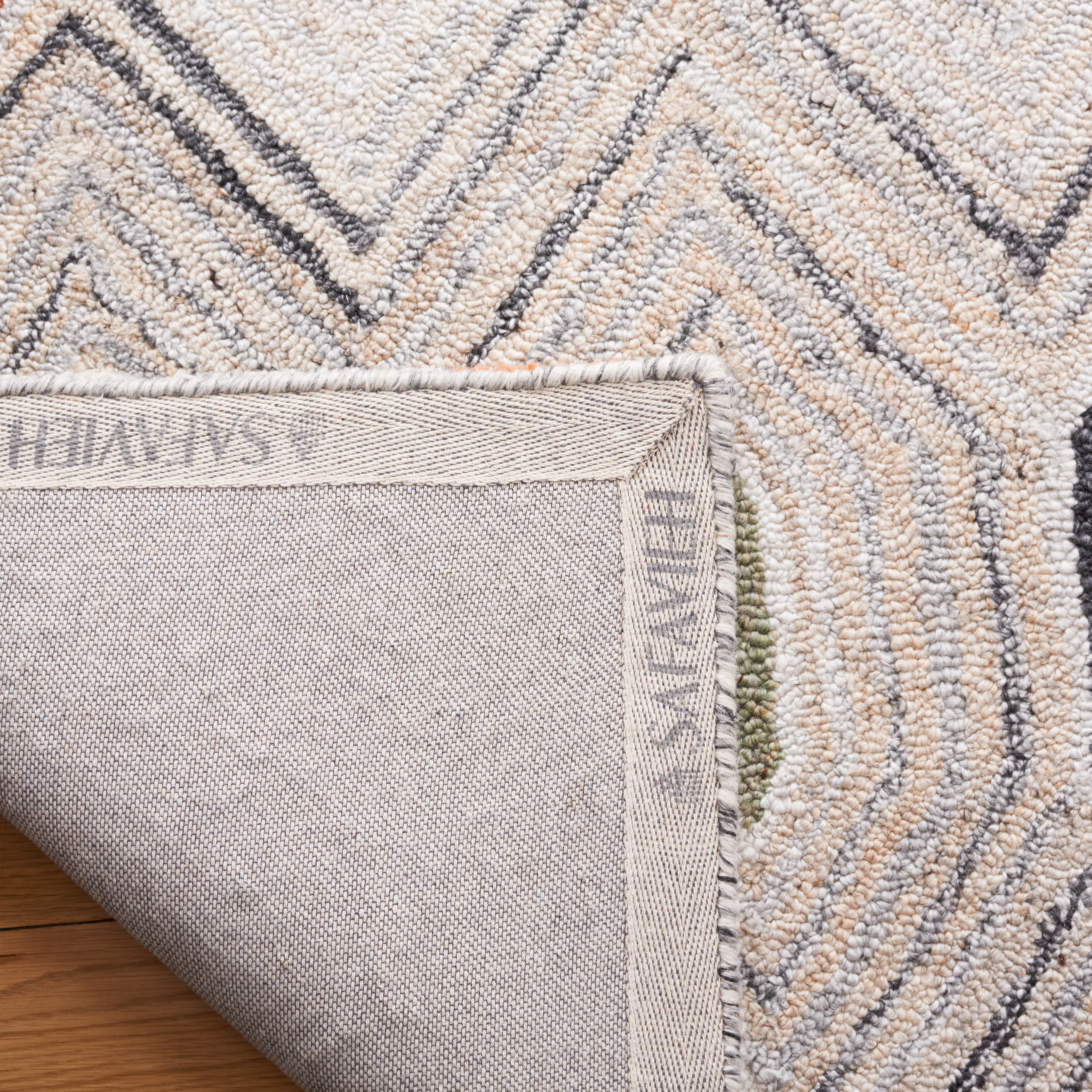 SAFAVIEH Marquee Blake Diamond Polyester Runner Rug, Rust/Grey, 2'3" x 8'