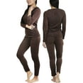 thumbnail image 3 of ToBeInStyle Women's Soft Velvet Long Sleeve Top and Bottom Thermal Set, 3 of 7