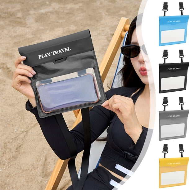 Funda impermeable para teléfono - Funda transparente con pantalla táctil para natación, playa y kayak - Ajuste universal de 7,8" con correa ajustable