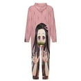 thumbnail image 5 of Demon Slayer Nezuko Kids Hooded Jumpsuit Union Suit Onesie One Piece Blanket for Boys Girls, 5 of 7