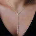 thumbnail image 4 of Collar tipo lariat para mujer, delicados collares largos de oro, collar con colgante de corazón, perla y circonita cúbica chapado en oro de 14k, collar sencillo de oro con colgante en forma de gota., 4 of 5