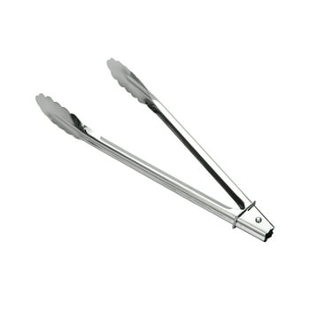 Mainstays 12" Stainless Steel Locking Cooking Tongs Silver