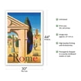 thumbnail image 2 of Rome Italy - Villa - Vintage Airline Travel Poster by Jacques Nathan c.1957 - Fine Art Matte Paper Print (Unframed) 30x44in, 2 of 4