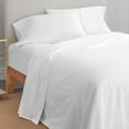 thumbnail image 4 of Color Sense 100% Cotton Twin Sateen Sheet Set, 300 Thread Count Wrinkle Resistant, Quick Dry, Soft & Smooth 3-Piece Set Arctic White, 4 of 9
