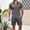 Suit-573Dark Gray, variant on Men's 2 Piece Shirt and Shorts Set Textured Quarter Zip Top Slim Fit Summer Suit Breathable Casual Smart Fashion Sport Streetwear Outfit